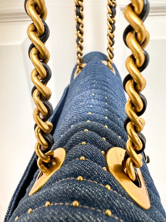 Coach Parker Denim Quilted Tea Rose Turnlock Shoulder Bag main image 4